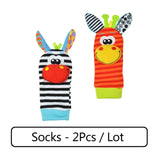 Cartoon Baby Toys 0-12 Months Soft Animal Baby Rattles Children Infant Newborn Plush Sock Baby Toy Wrist Strap Baby Foot Socks