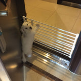 White Fence Door for Dogs Playpen Pets Indoor Retractable Pet Isolating Gate Room Plastic Dog Fences Baby Safety Gate