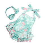 NEW Baby Girl Clothing Lucky Child Cotton Rompers & Headband Set Newborn Photography Props Christmas Gift