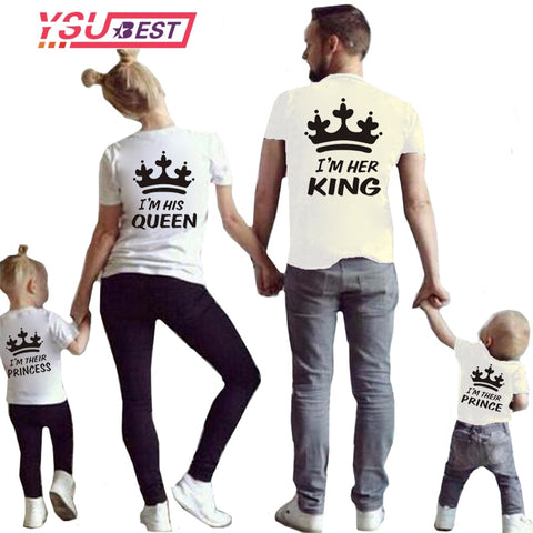 Matching Family T-shirt King Queen Couples Funny Tops