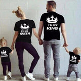 Matching Family T-shirt King Queen Couples Funny Tops