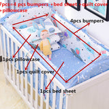Baby Bedding Set 100% Cotton Crib Bedding Set Baby Cot Protector