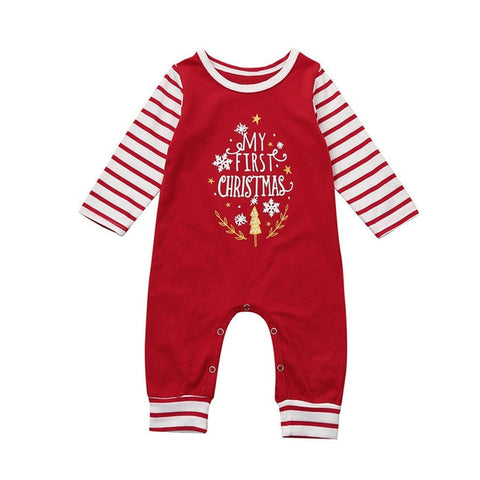 Christmas Clothes Babys Clothes Newborn Infant Baby Boy Girl Letter Print Long Sleeve Jumpsuit Romper Clothes Baby Romper JY16#F