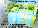 7PCS Lion baby cot bedding sets for baby bed set,Baby D,120*60/120*70cm